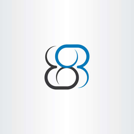 number 8 eight vector blue black designのイラスト素材