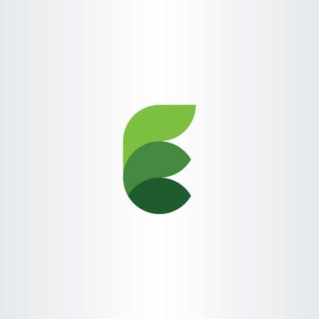 eco leaves e letter green vector designのイラスト素材