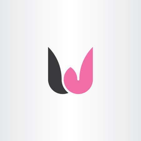 letter w and j wj black ping symbolのイラスト素材