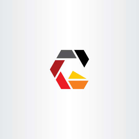 g letter geometric hexagon  iconのイラスト素材