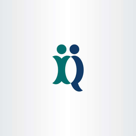 business people letter x and q iconのイラスト素材