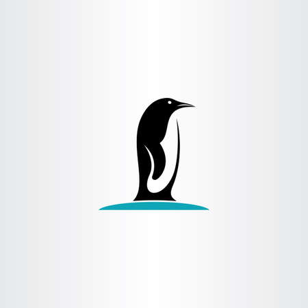 penguin on ice icon vector designのイラスト素材