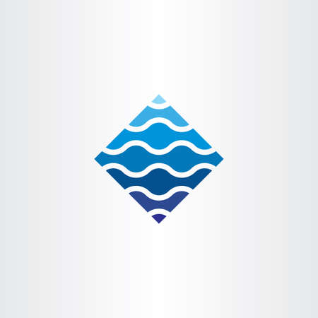 blue wave tech abstract symbol design elementのイラスト素材