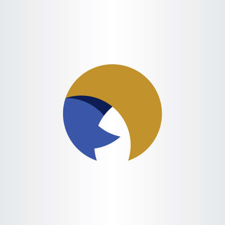 letter a blue yellow circle icon sign elementのイラスト素材