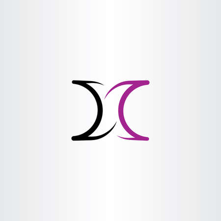 purple black icon x vector letter symbolのイラスト素材