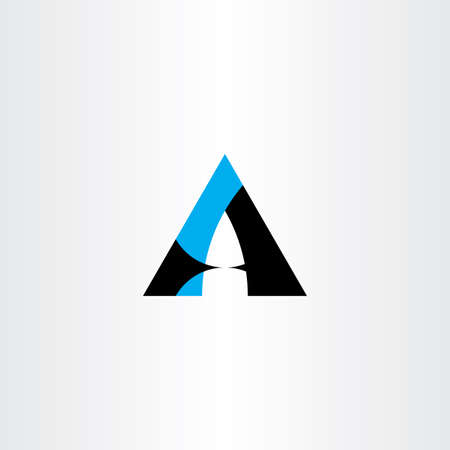 a letter icon black cyan logotype symbolのイラスト素材