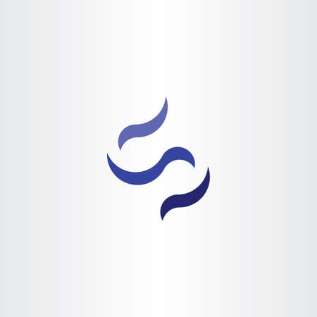 s letter blue icon negative space symbolのイラスト素材