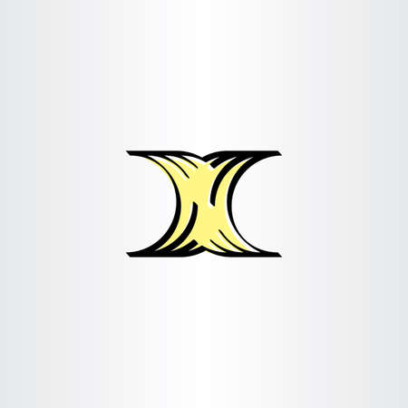 letter x yellow black icon signのイラスト素材