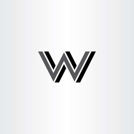 letter w and n wn icon black sign symbolのイラスト素材