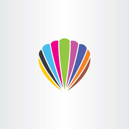 colorful seashell icon symbol illustration designのイラスト素材