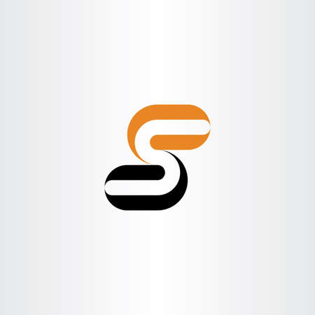 letter s orange black icon vector symbolのイラスト素材