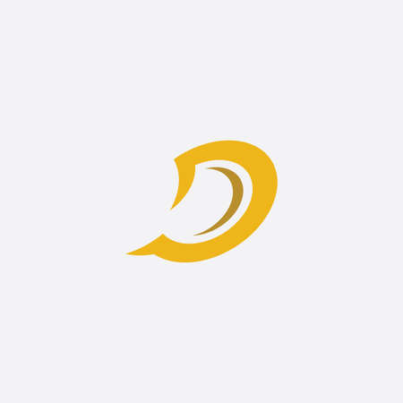 d letter yellow symbol vector designのイラスト素材