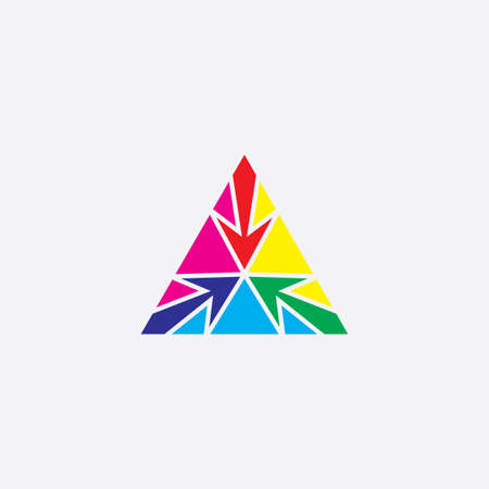 colorful triangle cmyk and rgb mix designのイラスト素材