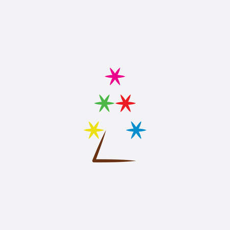 christmas tree with star lights iconのイラスト素材