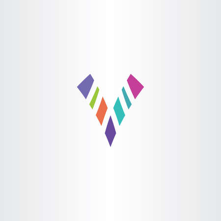 v letter symbol colorful signのイラスト素材
