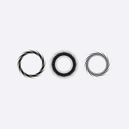 circle frames black spiral vector design elementのイラスト素材