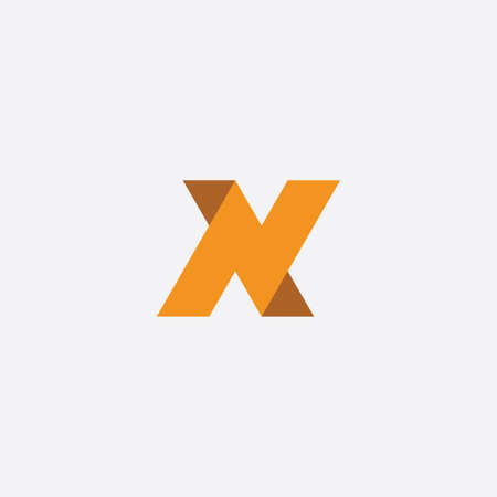 n icon letter orange vector sign designのイラスト素材