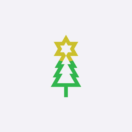 christmas tree star icon symbol designのイラスト素材