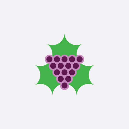 grape and leaf icon vectorのイラスト素材