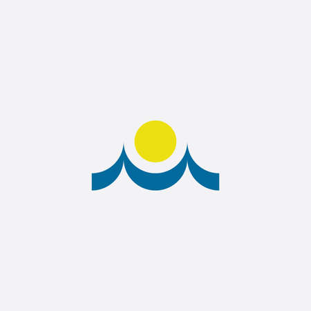 sun and mountain vector symbol sign elementのイラスト素材