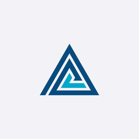 abstract triangle business blue iconのイラスト素材
