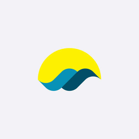 tourism icon water wave sun vectorのイラスト素材