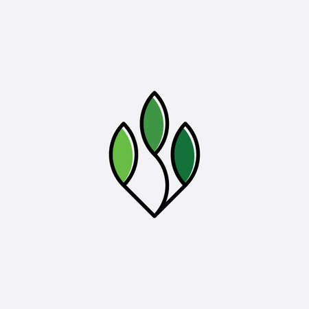 bio organic leaves symbol icon clipartのイラスト素材