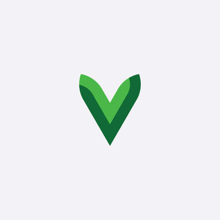 green letter v sign elementのイラスト素材