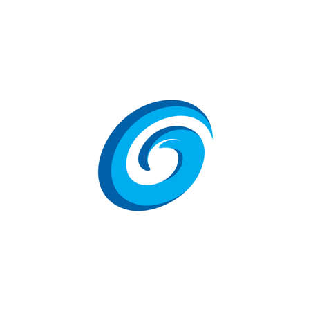 blue g letter water wave icon designのイラスト素材