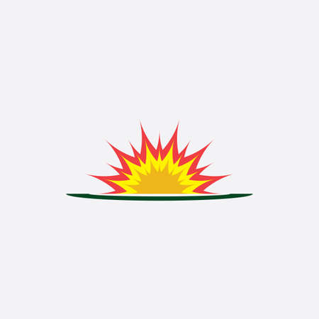 explosion icon fire symbol design element vectorのイラスト素材