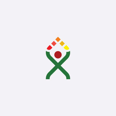 healthy man letter x icon vectorのイラスト素材