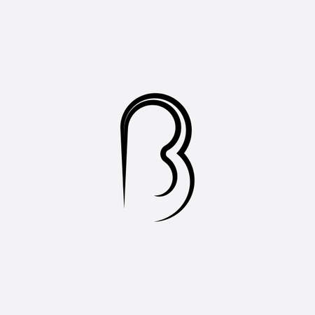 b letter icon black vector symbol designのイラスト素材