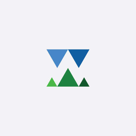 invisible letter w negative space vectorのイラスト素材