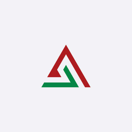 triangle a letter green red iconのイラスト素材