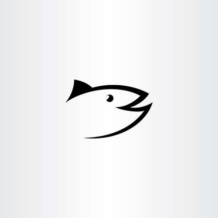 tuna fish symbol black icon vector designのイラスト素材