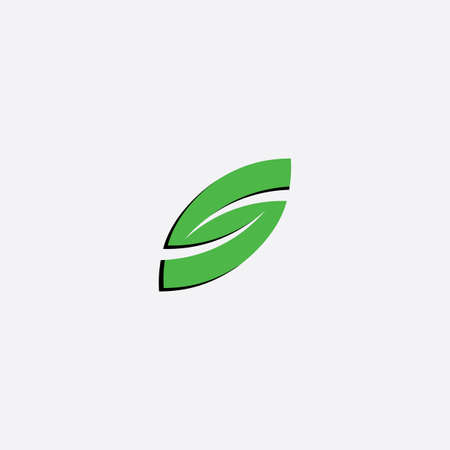 green leaf letter s icon symbol vector designのイラスト素材