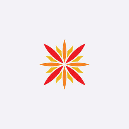 abstract flower red yellow vectorのイラスト素材