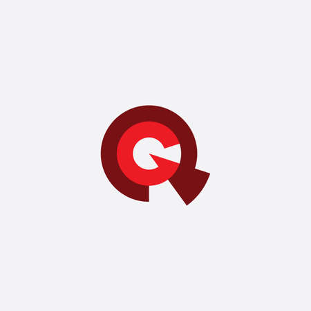 red letter q and g icon vector designのイラスト素材