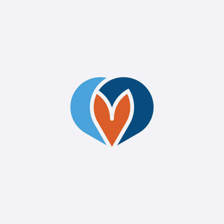 letter m and v mv sign vector symbolのイラスト素材