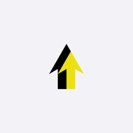 black yellow arrow symbol vectorのイラスト素材