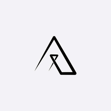 a letter sign black  line icon designのイラスト素材