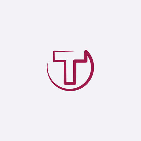 letter t purple icon vector sign designのイラスト素材