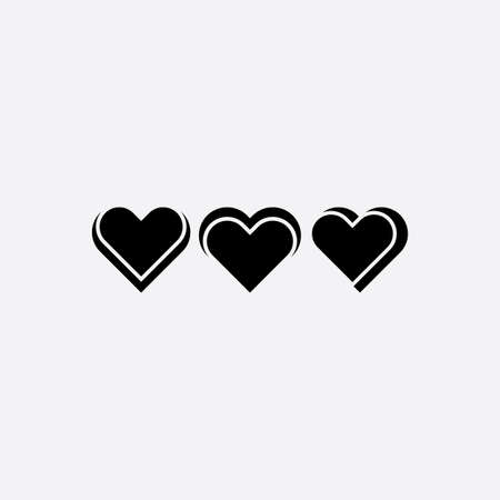 black heart love icons vector design elementのイラスト素材