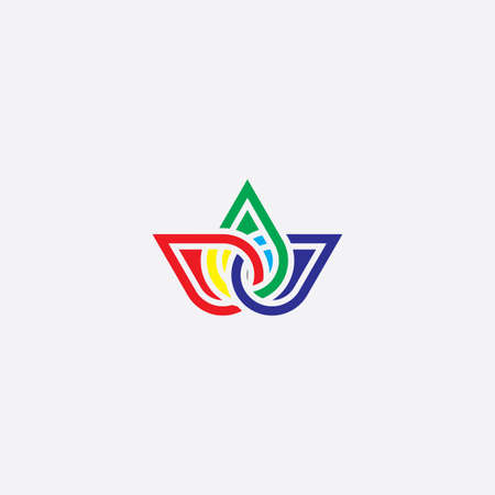 colurful leaf icon symbol vectorのイラスト素材