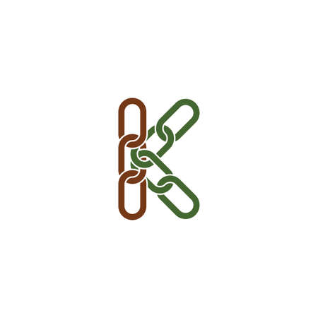 letter k link chain symbol design elementのイラスト素材