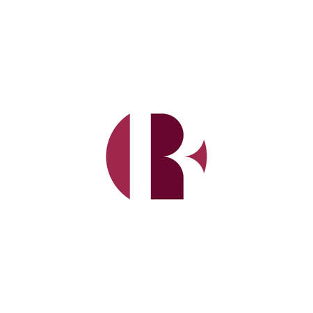 dark red r icon vector design elementのイラスト素材