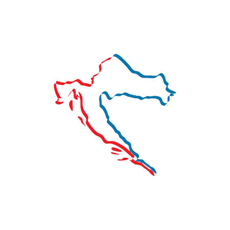 croatia map icon vector symbol elementのイラスト素材