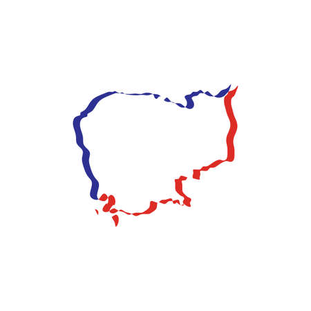 cambodia map vector icon sign elementのイラスト素材