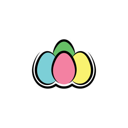 colorful eggs easter symbol iconのイラスト素材