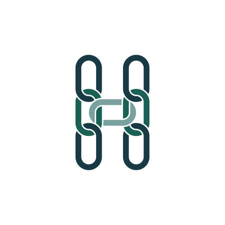 h letter link chain vector iconのイラスト素材